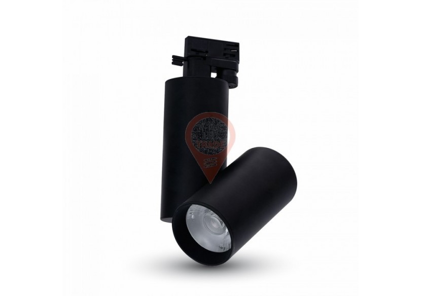 Luminaire sur Rail LED 30W Corps Noir Blanc