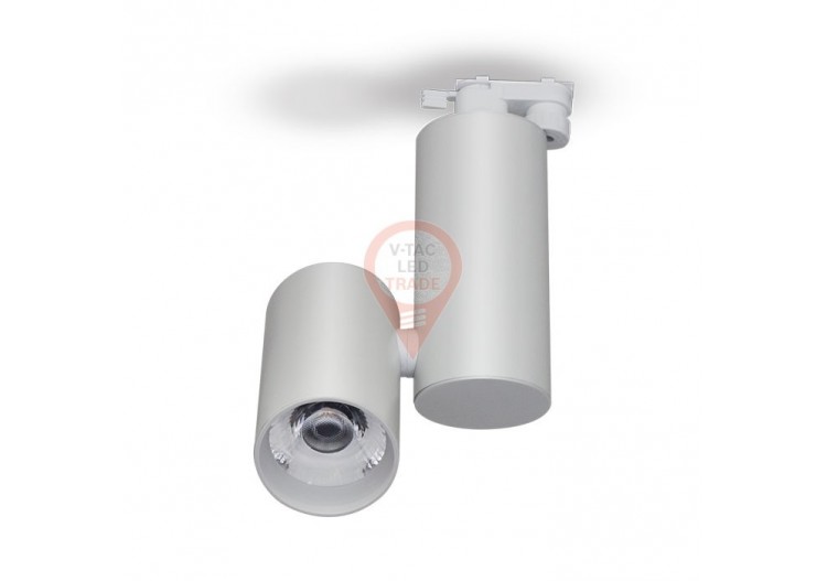 Luminaire sur Rail LED 30W Corps Blanc Blanc