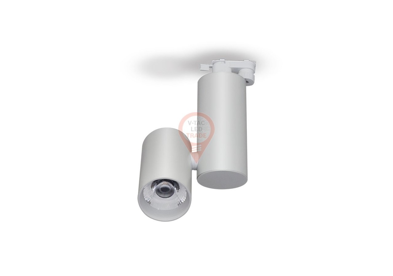 Luminaire sur Rail LED 30W Corps Blanc Blanc