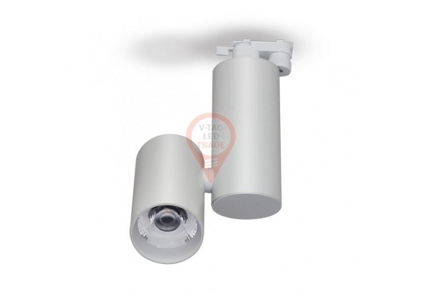 Luminaire sur Rail LED 30W Corps Blanc Blanc