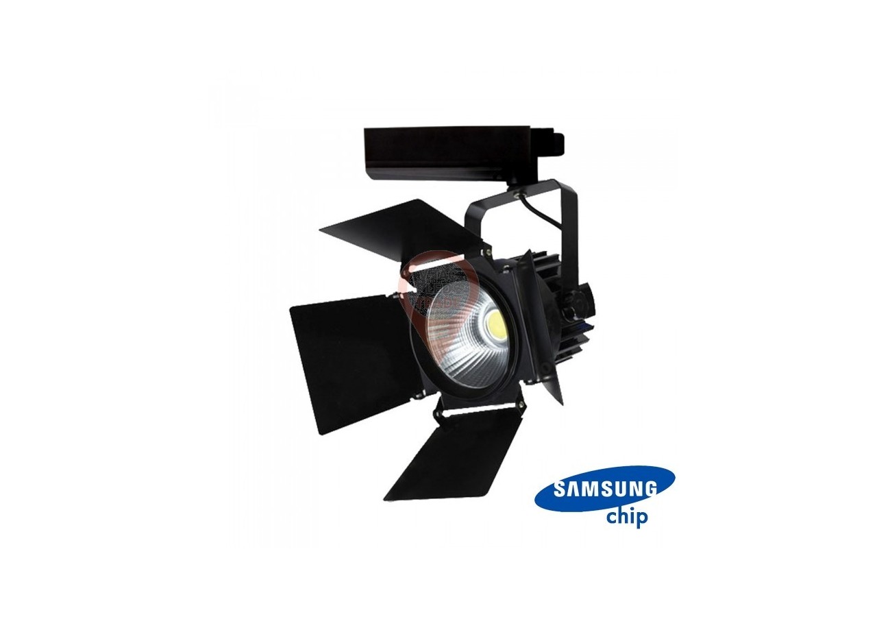Spot LED sur Rail 33W SAMSUNG CHIP Corps Noir 5000K