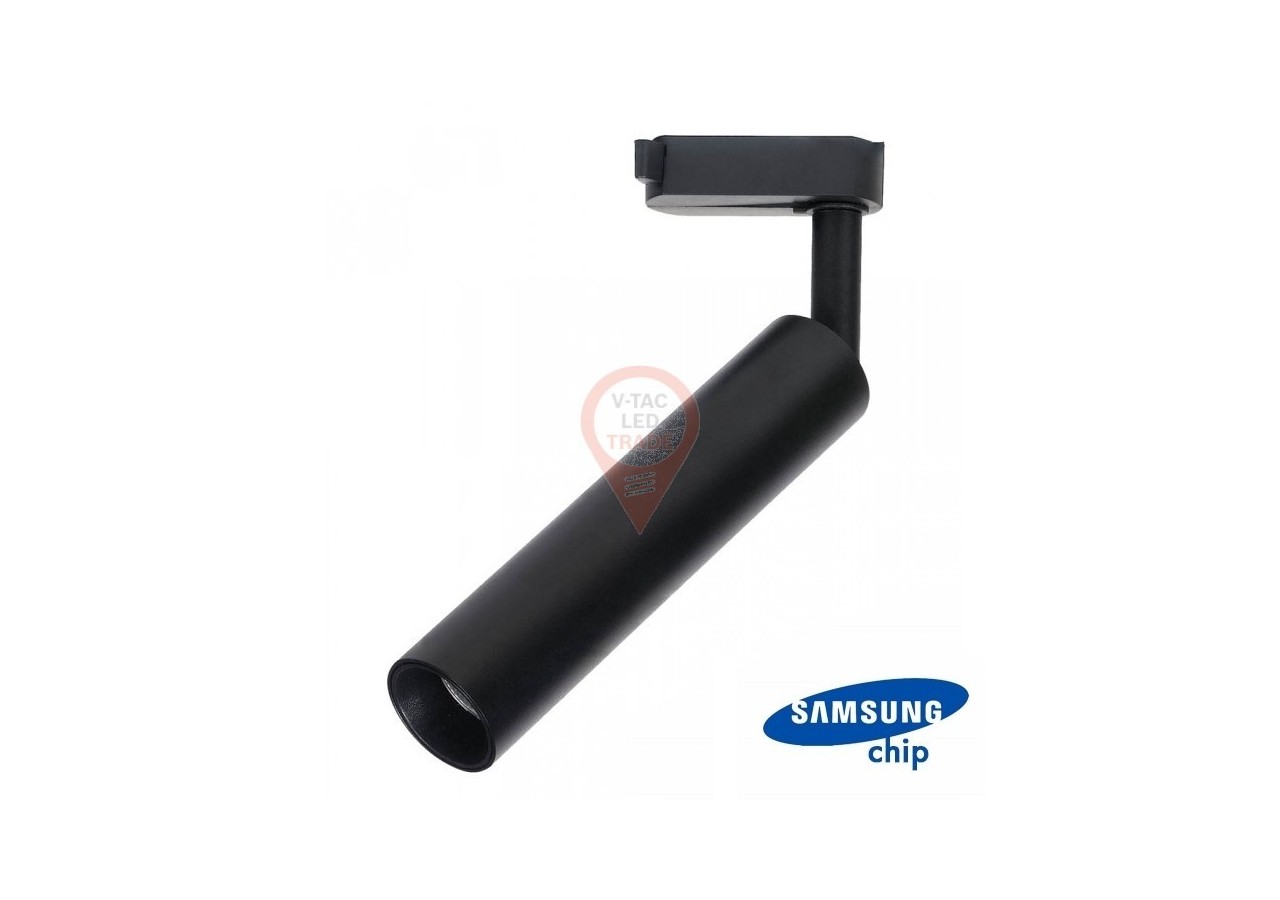 Projecteur sur Rail LED 20W SAMSUNG CHIP Corps Noir Blanc Chaud