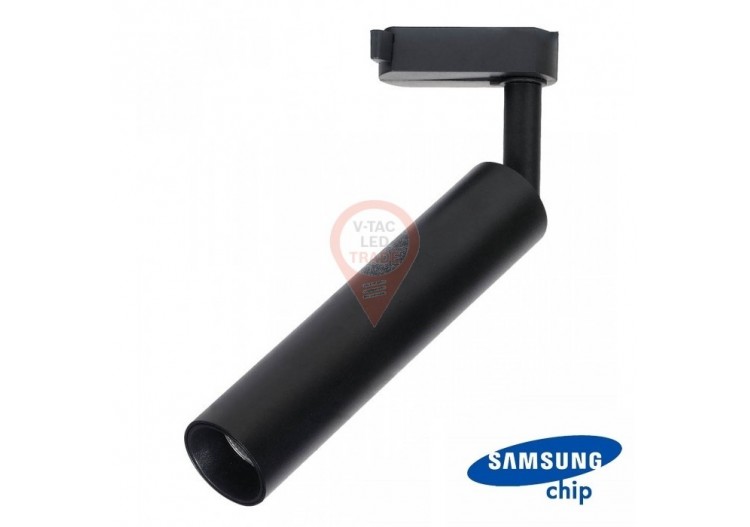 Projecteur sur Rail LED 20W SAMSUNG CHIP Corps Noir Lumière Blanche