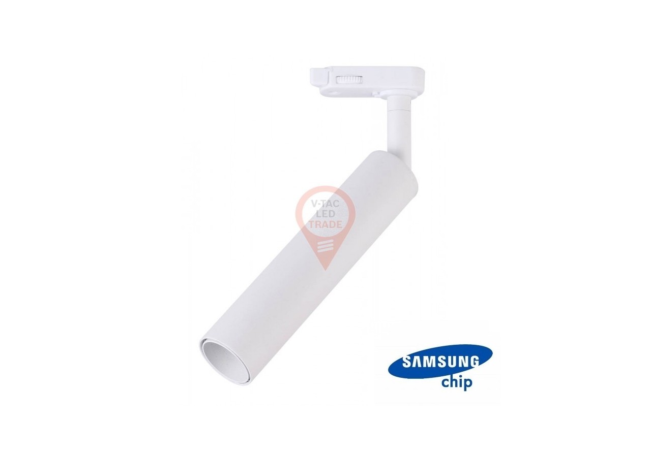 Spot sur Rail LED 20W SAMSUNG CHIP Corps Blanc Blanc Naturel