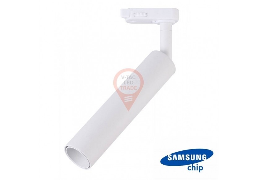 Spot sur Rail LED 20W SAMSUNG CHIP Corps Blanc Blanc Naturel