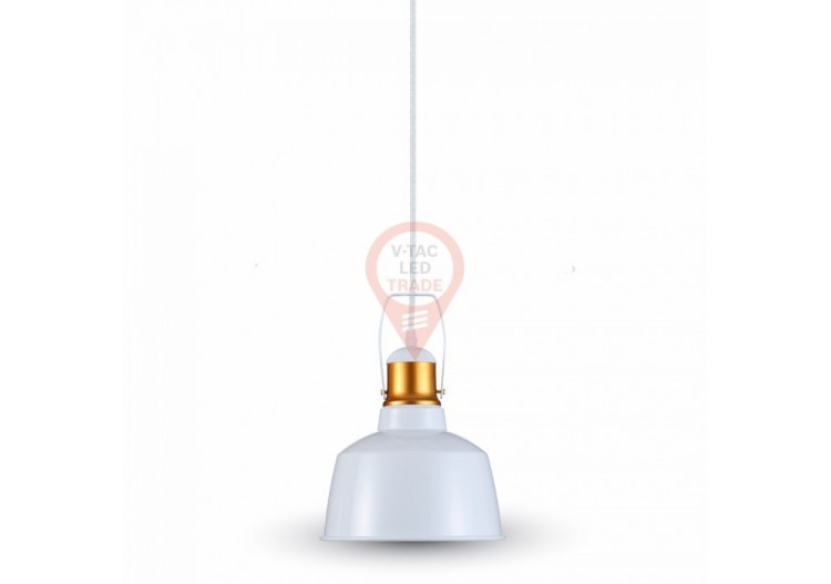 Suspension avec abat-jour en aluminium blanc