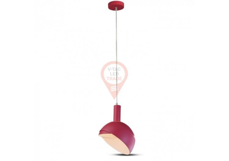 Support de lampe à suspension en plastique E14 avec abat-jour coulissant en aluminium rose