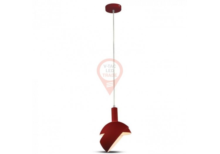 Support de lampe à suspension en plastique E14 avec abat-jour coulissant en aluminium rouge