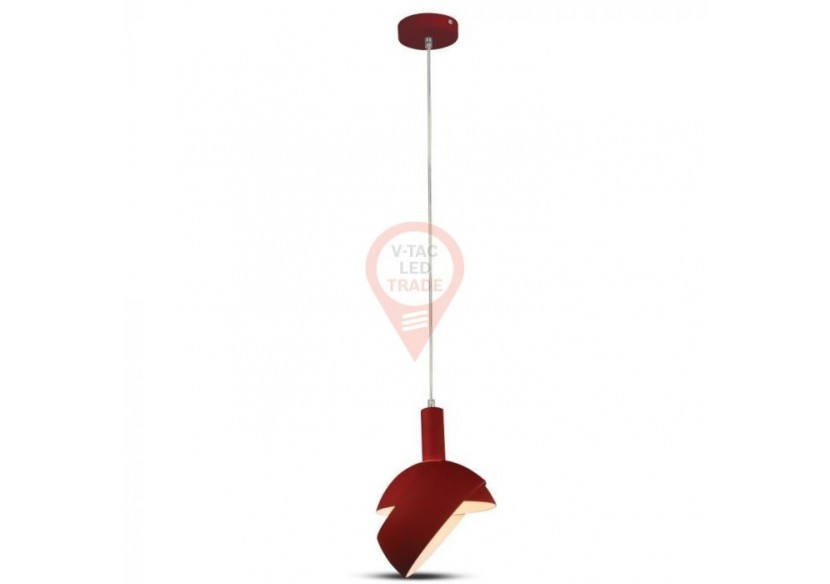 Support de lampe à suspension en plastique E14 avec abat-jour coulissant en aluminium rouge