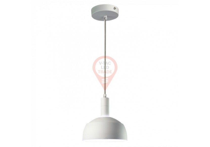Support de lampe à suspension en plastique E14 avec abat-jour coulissant en aluminium blanc