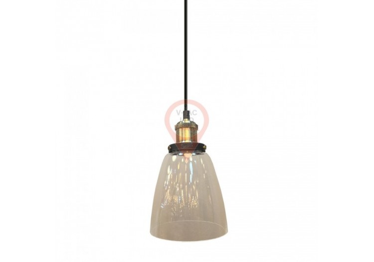 Suspension Vintage en Verre Transparent Ø140