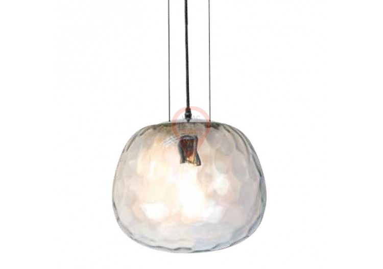 Lampe suspendue en verre de forme ronde, ampoule vers le bas, Ф250мм