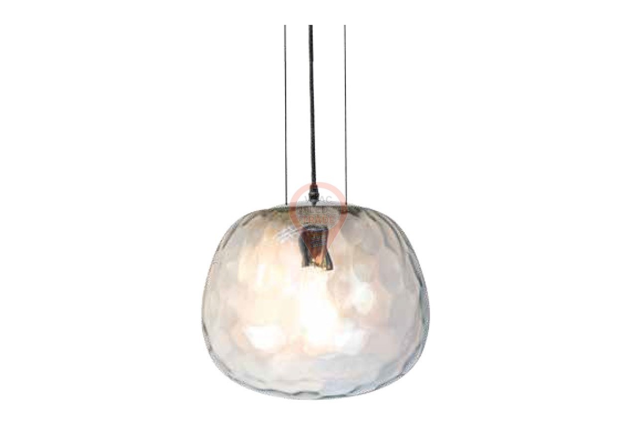 Lampe suspendue en verre de forme ronde, ampoule vers le bas, Ф250мм