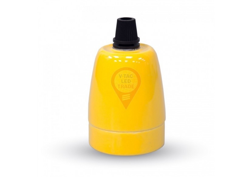 Douille En Porcelaine Jaune