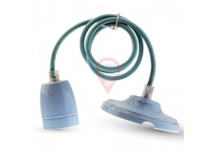 Lampe à Suspension en Porcelaine Bleu