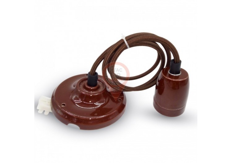 Lampe à Suspension en Porcelaine Marron