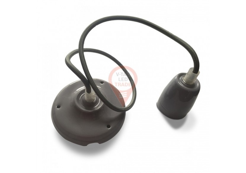 Lampe à Suspension en Porcelaine Grise