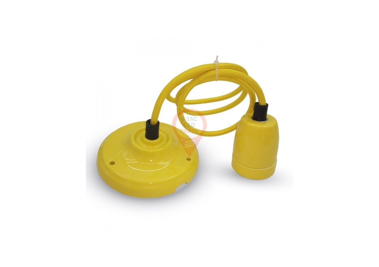 Lampe à Suspension en Porcelaine Jaune