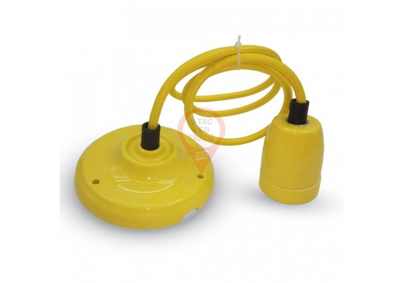 Lampe à Suspension en Porcelaine Jaune