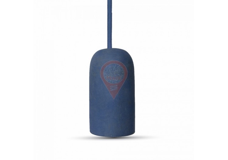Lampe à suspension en béton bleu