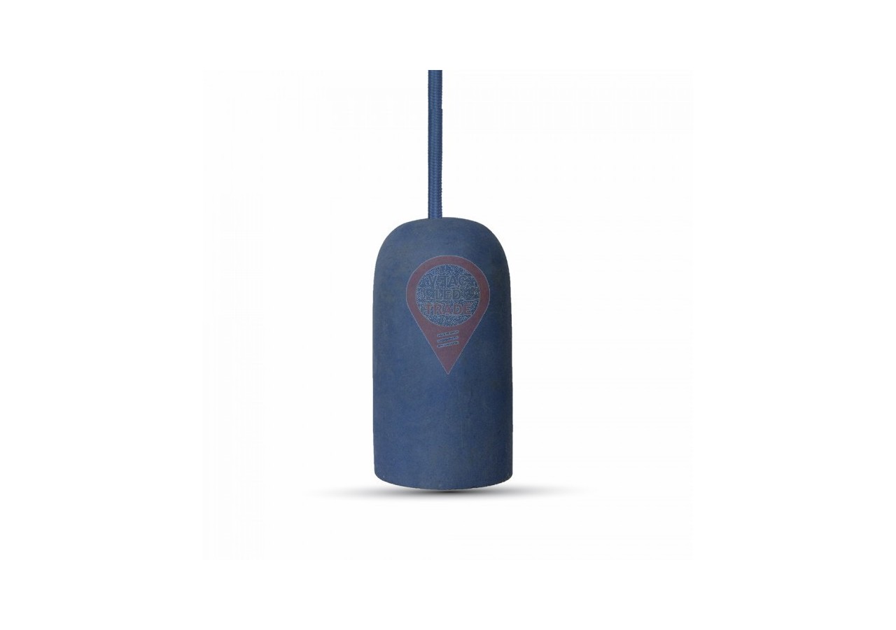 Lampe à suspension en béton bleu