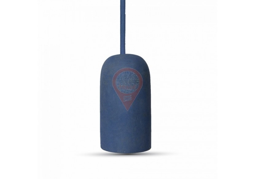 Lampe à suspension en béton bleu