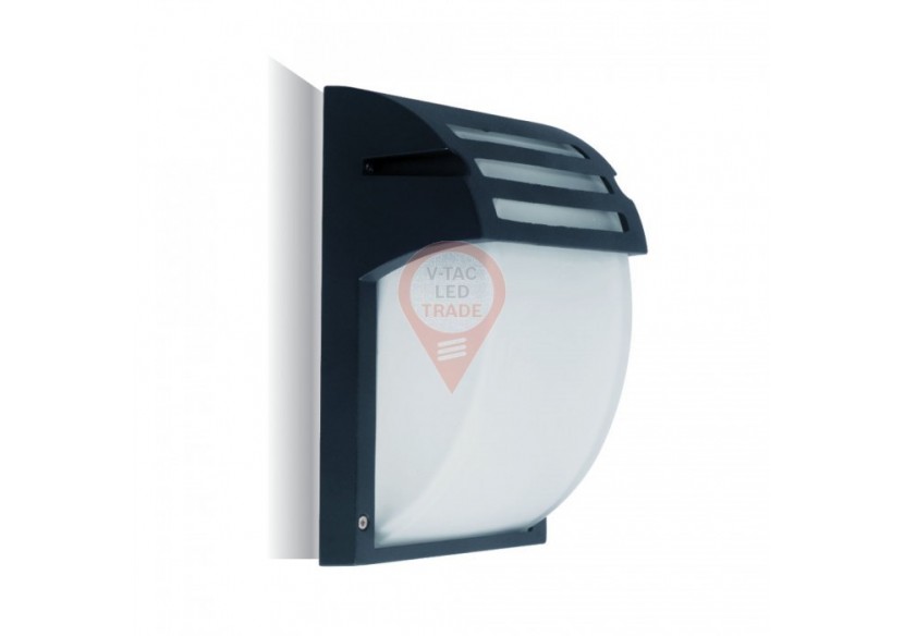 Applique de jardin E27 verre givré noir mat