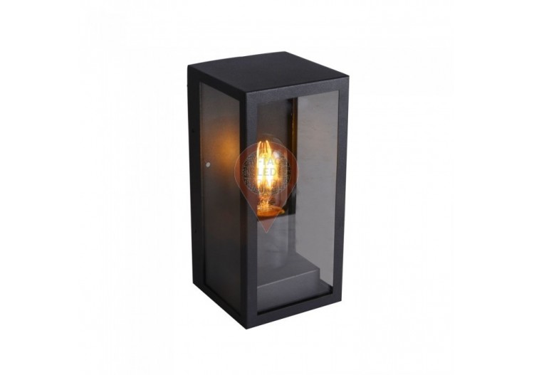 Applique 1*E27 Noir Mat Verre Clair