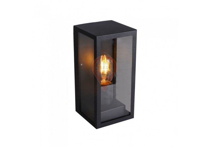 Applique 1*E27 Noir Mat Verre Clair