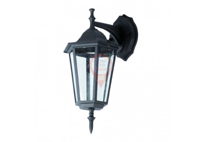 Applique de jardin E27 noir mat vers le bas