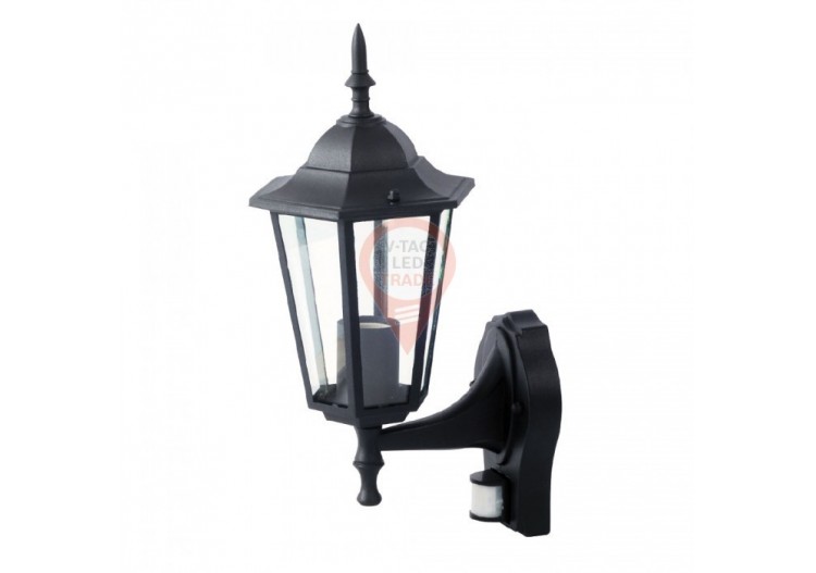 Applique de jardin avec capteur E27 noir mat