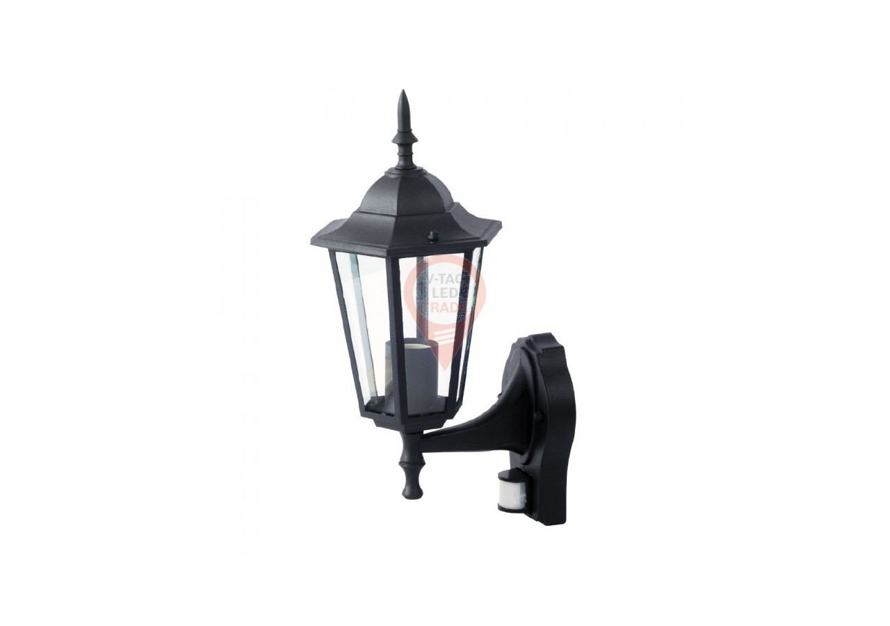 Applique de jardin avec capteur E27 noir mat