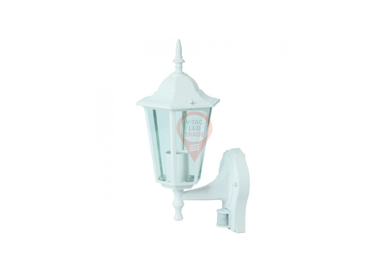 Applique de jardin avec capteur E27 blanc mat