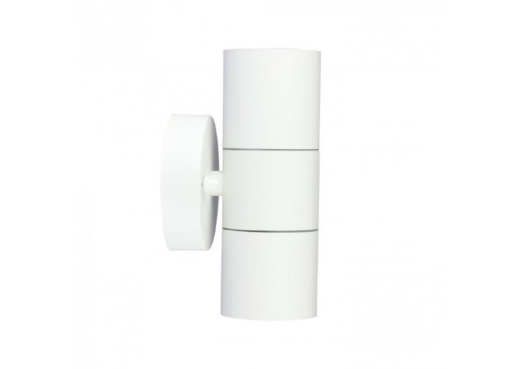 Applique murale GU10 Corps en acier inoxydable Blanc mat IP44 Haut Bas