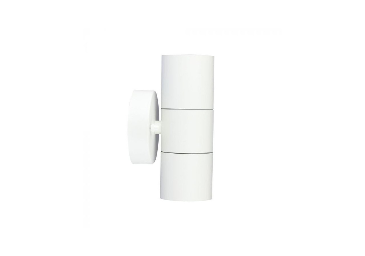 Applique murale GU10 Corps en acier inoxydable Blanc mat IP44 Haut Bas