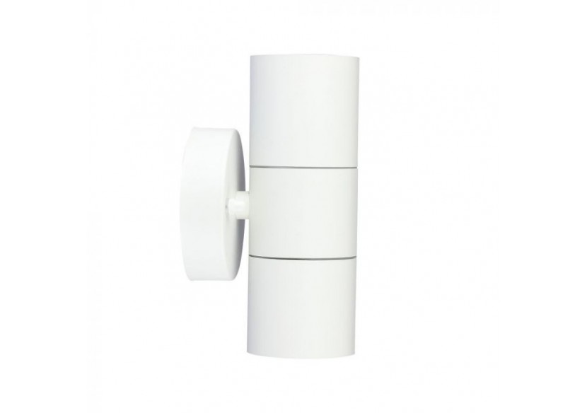 Applique murale GU10 Corps en acier inoxydable Blanc mat IP44 Haut Bas