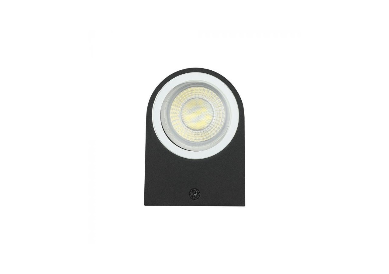 Wall Sleek Applique Murale GU10 Aluminium Rond Noir 2 Voies IP44
