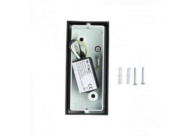 Wall Sleek Applique Murale GU10 Aluminium Carré Noir 2 Voies IP44