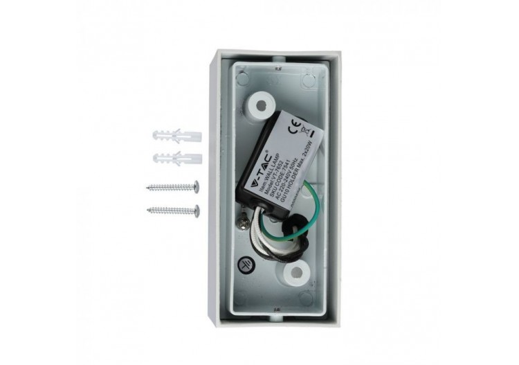 Applique Murale Wall Sleek Carrée Corps Blanc 2 Voies IP44