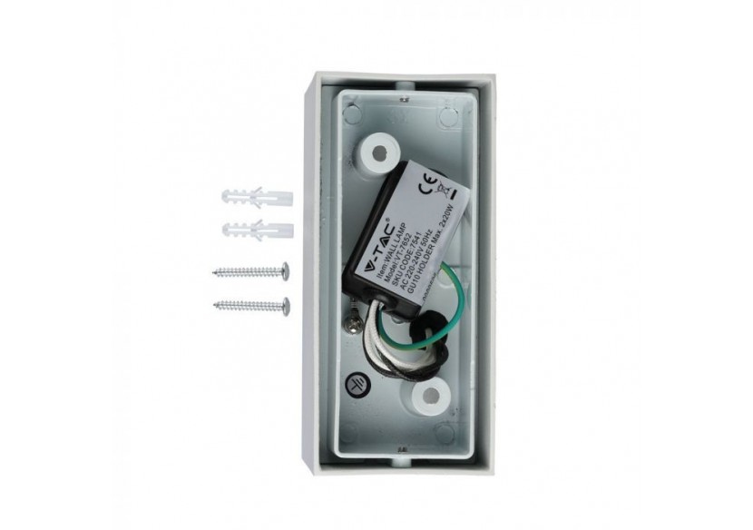 Applique Murale Wall Sleek Carrée Corps Blanc 2 Voies IP44