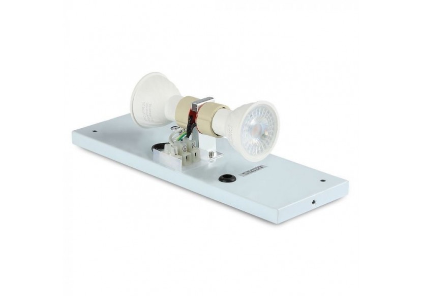 Applique Murale Wall Sleek GU10 Carré Noir 2 Voies IP44