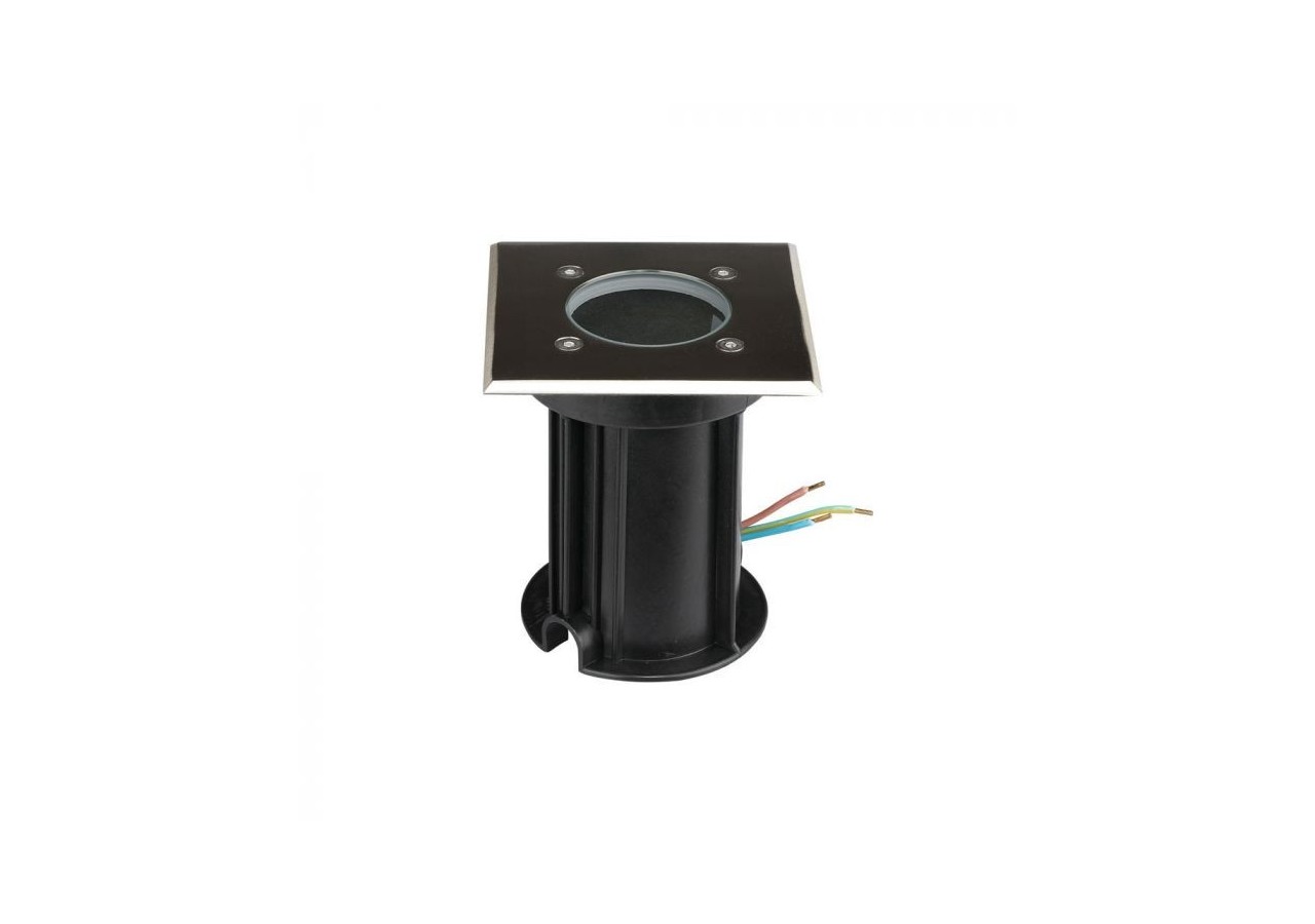 Raccord Encastrable Corps Acier GU10 Carré Noir IP65