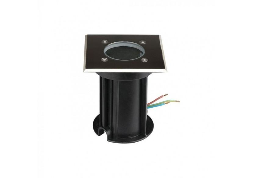 Raccord Encastrable Corps Acier GU10 Carré Noir IP65