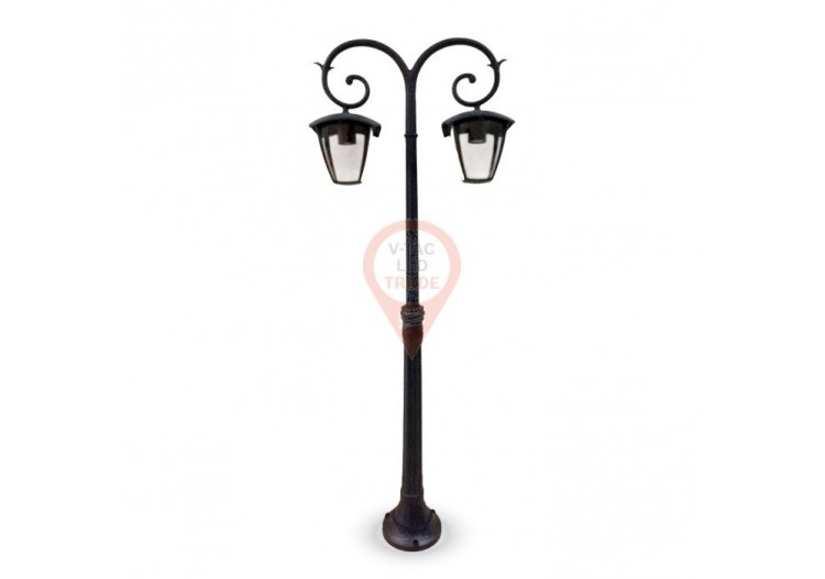 Lampe sur poteau de jardin 2 pièces. Ampoules E27 1410mm Antipluie Noir