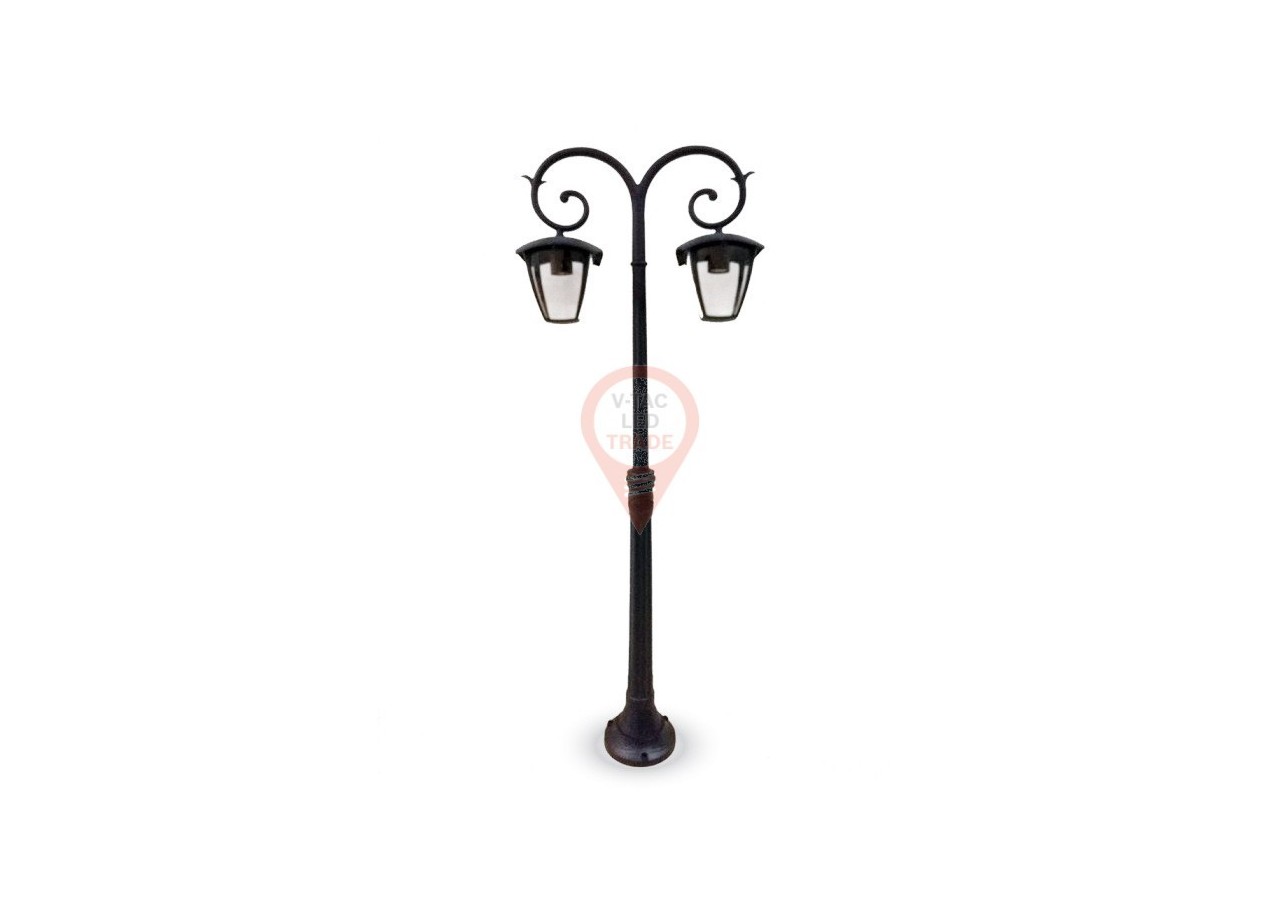 Lampe sur poteau de jardin 2 pièces. Ampoules E27 1410mm Antipluie Noir