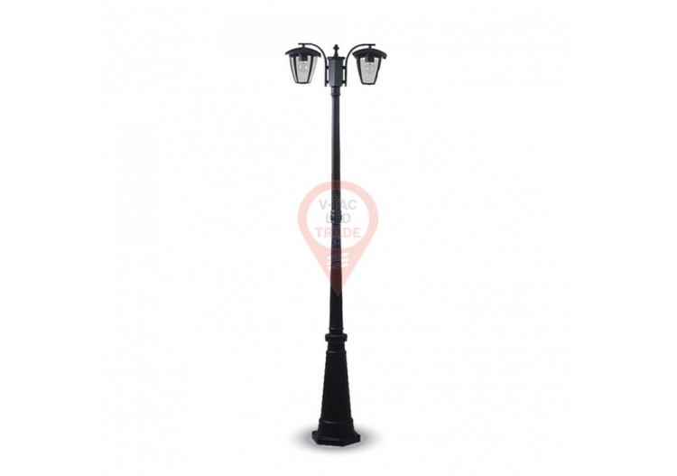 Lampe sur poteau de jardin 2 pièces. Ampoules E27 1990mm Antipluie Noir