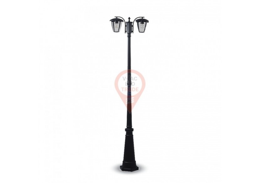 Lampe sur poteau de jardin 2 pièces. Ampoules E27 1990mm Antipluie Noir