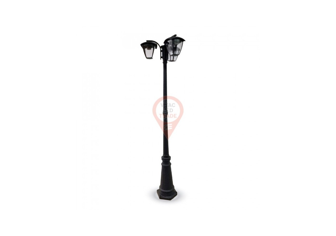 Lampe sur poteau de jardin 3 pièces. Ampoules E27 1990mm Antipluie Noir