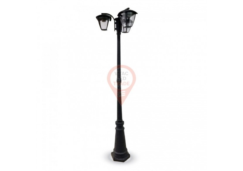 Lampe sur poteau de jardin 3 pièces. Ampoules E27 1990mm Antipluie Noir
