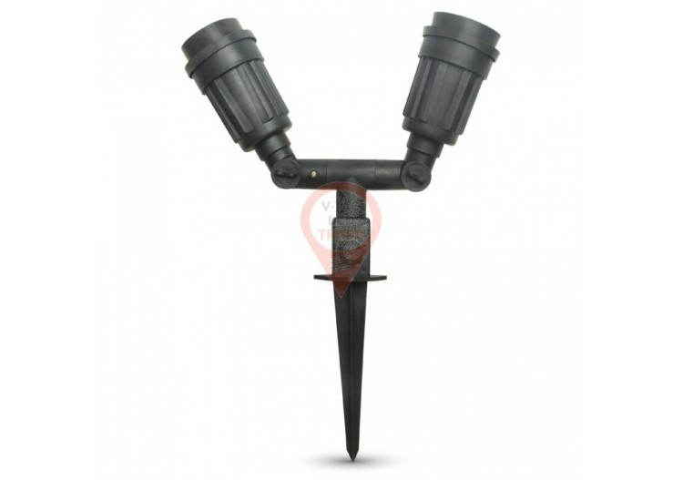 Corps de Lumière sur Piquet de Jardin Double Tête IP44 E27